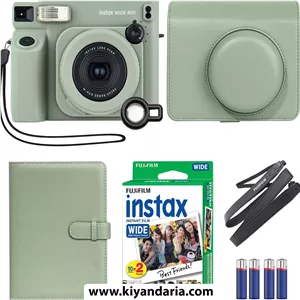 دوربین فوجی ‌فیلم INSTAX Wide 400 سبز به همراه لوازم جانبی