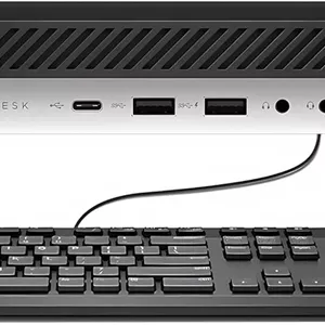 کامپیوتر رومیزی مینی HP EliteDesk 800 G3، پردازنده Intel Quad-Core i5-6500T، رم 16 گیگابایتی DDR4، حافظه SSD 256 گیگابایتی، کیبورد و ماوس، VGA، DP، ویندوز 10 پرو (بازسازی شده)