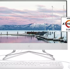کامپیوتر رومیزی آل این وان 24 اینچی HP، پردازنده AMD Athlon Silver 3050U، رم 8 گیگابایتی، SSD 256 گیگابایتی، ویندوز 10 هوم (24-dd0010، سفید)