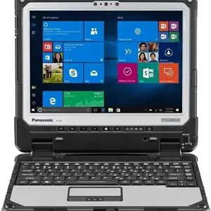 لپ تاپ پاناسونیک Toughbook CF-33، پردازنده Intel i5-6300U با فرکانس 2.40GHz، صفحه نمایش 12 اینچی QHD Multi-TouchDigitizer، رم 8 گیگابایتی، حافظه SSD 256 گیگابایتی، Wi-Fi، بلوتوث، وب کم، دوربین پشتی، Dual Pass، کیبورد Premium، ویندوز 10 پرو (بازسازی شده)