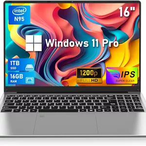 لپ تاپ کامپیوتر نیاکون، لپ تاپ های گیمینگ 2025، لپ تاپ 16 اینچی PC Win 11 Pro، رم 16 گیگابایتی SSD 1 ترابایتی، پردازنده N95 (تا 3.4 گیگاهرتز)، کیبورد با نور پس زمینه، برای کسب و کار و دانشجویان