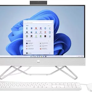 کامپیوتر همه کاره HP AIO-24-CB0010، مدل 2023، صفحه نمایش 23.8 اینچی 1920x1080 IPS 60Hz، پردازنده Intel Celeron J4025 2 هسته ای، 32 گیگابایت DDR4، 1 ترابایت SSD، ویندوز 11 پرو، Wi-Fi، بلوتوث 5، دوربین HD 720p، سفید ستاره ای