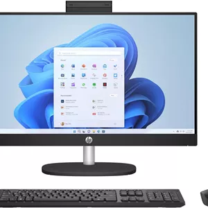 کامپیوتر همه کاره HP 24-cr0017ne، صفحه نمایش 23.8 اینچی FHD، پردازنده نسل سیزدهم Intel® Core™ i3، رم 4 گیگابایتی، SSD 256 گیگابایتی، گرافیک Intel® UHD، ویندوز 11 هوم، مشکی جت - 9P5R9EA