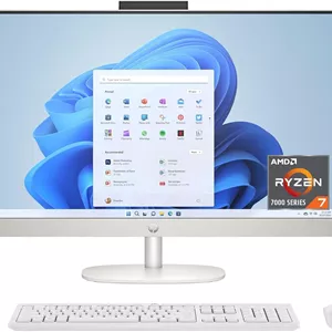 کامپیوتر رومیزی آل این وان 27 اینچی HP، صفحه لمسی FHD، AMD Ryzen 7 7730U، رم 16 گیگابایتی، SSD 512 گیگابایتی، گرافیک AMD Radeon، ویندوز 11 هوم، سفید صدفی، 27-cr0260 (2025)