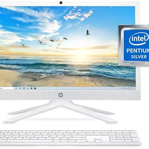 کامپیوتر همه کاره HP 21، پردازنده چهارهسته‌ای Intel Pentium Silver J5040، رم 4 گیگابایتی، حافظه SSD 128 گیگابایتی، صفحه نمایش 20.7 اینچی Full HD، ویندوز 10 هوم با امنیت پیشرفته، دوربین حریم خصوصی (21-b0020، 2020)