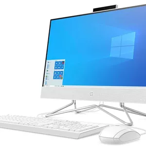 کامپیوتر رومیزی آل این وان HP با صفحه نمایش 23.8 اینچی FHD مدل 24-df0026na، پردازنده Intel i5-10400T، حافظه SSD 256 گیگابایتی، رم 8 گیگابایتی، کارت گرافیک Intel® UHD Graphics 630، ویندوز 11 هوم، کیبورد و ماوس USB سیم دار، سفید