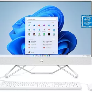 کامپیوتر رومیزی آل این وان 23.8 اینچی HP، پردازنده Intel Celeron J4025، گرافیک Intel UHD 600، رم 8 گیگابایتی، حافظه SSD 256 گیگابایتی، ویندوز 11 هوم (24-cb0010، سفید ستاره ای)