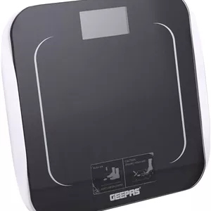 ترازو دیجیتال شخصی جیپاس، صفحه شیشه‌ای مقاوم، مدل GBS4219 | نمایشگر LCD | خاموش و روشن خودکار | ظرفیت 180 کیلوگرم | 2 سال گارانتی