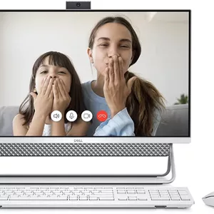 کامپیوتر رومیزی آل این وان لمسی 24 اینچی Dell Inspiron 5400 - صفحه نمایش FHD (1920 x 1080)، وب کم پاپ آپ، پردازنده Intel Core i5-1135G7، رم 8 گیگابایتی DDR4، هارد دیسک 512 گیگابایتی، گرافیک Intel Iris Xe، ویندوز 11 هوم - نقره ای