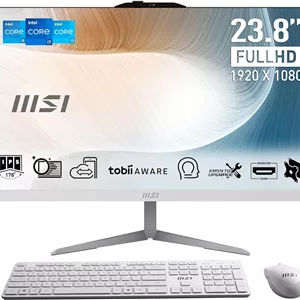 کامپیوتر همه کاره MSI Modern AM242 12M-644IT، صفحه نمایش 23.8 اینچی IPS، رزولوشن 1920x1080 (FHD)، پردازنده Intel Core i5-1235U، رم 8 گیگابایتی، SSD (512 گیگابایتی)، بدون لمس، ویندوز 11 هوم، سفید