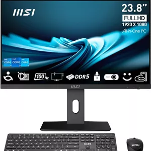 کامپیوتر همه کاره MSI PRO AP242P با صفحه نمایش 23.8 اینچی IPS FHD: پردازنده Intel Core i7-14700، حافظه رم 32 گیگابایتی DDR5، حافظه SSD 1 ترابایتی m.2 NVMe، وای فای، پایه قابل تنظیم، کیبورد و ماوس، ویندوز 11 پرو: 14M-641US