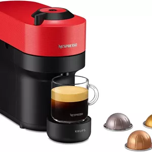 دستگاه قهوه کپسولی نسپرسو کروپس XN9205 Vertuo Pop | ظرفیت: 560 میلی لیتر | تشخیص خودکار کپسول | سیستم تک لمسی | 4 سایز فنجان | زمان گرم شدن کوتاه | پایدار | قرمز تند