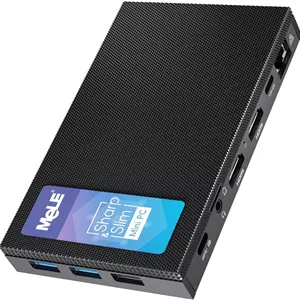 مینی کامپیوتر بدون فن فوق العاده بی صدا MeLE Quieter4C N150 - حافظه 16 گیگابایتی، SSD 512 گیگابایتی - کامپیوتر جمع و جور با USB-C کاربردی و HDMI دوگانه