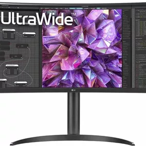 مانیتور خمیده فوق عریض 34 اینچی LG مدل 34WQ75C-B.AUS با رزولوشن QHD IPS HDR 10، دارای KVM داخلی، پورت USB Type-C™ و LAN (RJ-45)