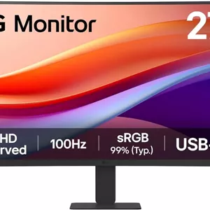 مانیتور کامپیوتر رومیزی 27 اینچی ال‌جی مدل 27U421A-B - پنل IPS با رزولوشن FHD (1920x1080)، زمان پاسخگویی 5 میلی‌ثانیه، نرخ تازه‌سازی 100 هرتز، HDR 10، پوشش 99% sRGB (CIE1931)، قابلیت تنظیم زاویه، HDMI 2.0، USB-C (15W)