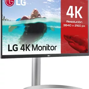 مانیتور ال‌جی 27UP850-W سایز 27 اینچ با رزولوشن 4K، پنل IPS، زمان پاسخگویی 5 میلی‌ثانیه، دارای پورت‌های HDMI، DisplayPort، USB-C، قابلیت چرخش، اسپیکر و پایه VESA - مشکی/سفید