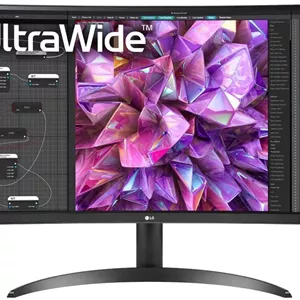 مانیتور خمیده فوق عریض ال‌جی مدل 34WQ60C، 34 اینچ، 21:9 QHD 1440p، نمایشگر IPS، پوشش 99% sRGB (Typ.)، HDR 10، ویژگی‌های محافظت از چشم، HDMI، DisplayPort، طراحی ارگونومیک با 3 طرف بدون حاشیه مجازی
