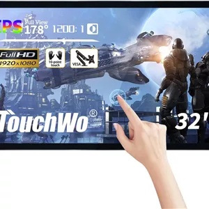 مانیتور صنعتی لمسی خازنی 32 اینچی TouchWo، صفحه نمایش 16:9 با رزولوشن 1920x1080P، بلندگوهای داخلی، پورت های USB، VGA، DVI و HD-MI، نمایشگر و پخش کننده دیجیتال ساینیج برای تبلیغات