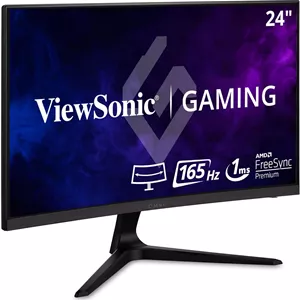 مانیتور گیمینگ خمیده 24 اینچی ویوسونیک Omni VX2418C با رزولوشن 1080p، زمان پاسخگویی 1ms، نرخ نوسازی 165Hz، AMD FreeSync Premium، محافظت از چشم، HDMI و DisplayPort