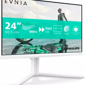 مانیتور گیمینگ 23.8 اینچی PHILIPS 24M2N3201A - Full HD، نرخ 180 هرتز، زمان پاسخگویی 1 میلی‌ثانیه GtG، FreeSync Premium، سازگار با G-Sync (1920x1080، 2x HDMI، DisplayPort) سفید