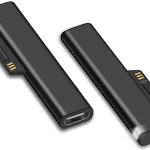 تبدیل اتصال سرفیس به USB C شارژ ELECDON، سازگار با Microsoft Surface Pro 7/6/5/4/3 Go 1/2 Surface Laptop 4/3/2/1، کار با منبع تغذیه 45W 15V3A USBC و کابل 3A USB-C (2 عدد)