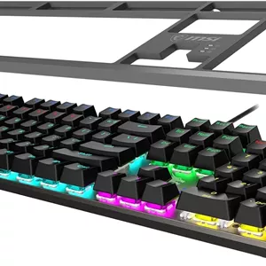 MSI Forge GK310 RED US - کیبورد مکانیکی، سوییچ قرمز، قابلیت تعویض سریع، RGB، ارگونومیک، Anti-GHOSTING، پوشش مغناطیسی بالایی، رسانه هوشمند دوگانه، زاویه قابل تنظیم (مشکی)