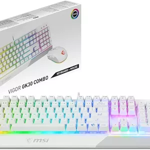 کیبورد گیمینگ MSI Vigor GK30 Combo GM11 RGB، سفید - ایتالیایی