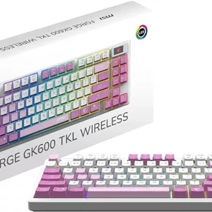 کیبورد گیمینگ MSI Forge GK600 TKL با کلیدهای بنفش FR