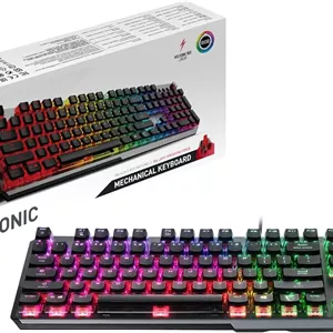کیبورد گیمینگ MSI VIGOR GK71 SONIC RED US با نورپردازی RGB LED، اتصال USB، سیم دار، مشکی
