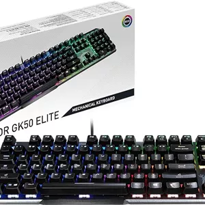 کیبورد گیمینگ MSI Vigor GK50 Elite USB QWERTZ - طرح آلمانی - مشکی، متالیک