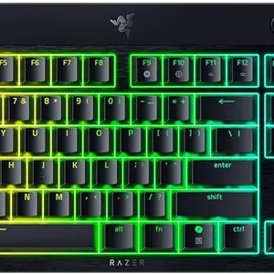 کیبورد گیمینگ بی‌سیم Razer BlackWidow V4 Low Profile HyperSpeed: سوییچ‌های مکانیکی سبز - بی‌سیم 2.4 گیگاهرتز و بلوتوث - غلطک چند منظوره - 11 دکمه کنترلی - عمر باتری طولانی