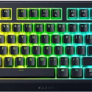 کیبورد گیمینگ بی‌سیم و هات سواپ ریزر BlackWidow V4 TKL HyperSpeed: سوییچ‌های نارنجی لمسی - بی‌سیم و بلوتوث - غلطک چند منظوره و دکمه‌های کنترلی - Chroma RGB - عمر باتری طولانی