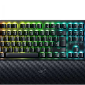 کیبورد گیمینگ مکانیکی Razer BlackWidow V4 (سوییچ سبز) - Razer Snap Tap (سوییچ‌های مکانیکی کلیکی، 6 کلید ماکرو اختصاصی، کلیدهای ABS Doubleshot، Chroma RGB) طرح‌بندی UK | مشکی