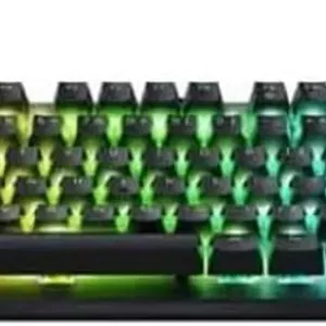 کیبورد اپتیکال گیمینگ ریزر Huntsman V3 X Tenkeyless (سوییچ بنفش) مناسب ورزش‌های الکترونیکی (بدون صفحه کلید عددی، کلیدهای کاملاً قابل برنامه‌ریزی با فناوری RGB) طرح QWERTY ES (مشکی)