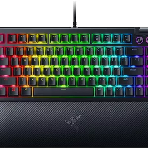 کیبورد گیمینگ مکانیکی Razer BlackWidow V4 75%: طراحی Hot-Swappable - جمع و جور و بادوام - سوییچ های نارنجی لمسی - Chroma RGB - غلتک MF و کلیدهای رسانه - استراحتگاه مچ دست راحت - مشکی