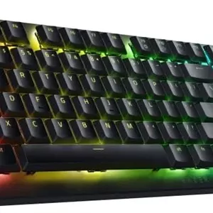 کیبورد گیمینگ اپتیکال بی‌سیم Razer DeathStalker V2 Pro (سوییچ قرمز) - پروفایل پایین، سوییچ‌های اپتیکال خطی، HyperSpeed Wireless، بلوتوث 5.0، کلیدهای حکاکی شده با لیزر، طرح‌بندی UK | مشکی
