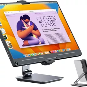 پایه مانیتور قابل حمل UPERFECT با ابعاد 5.9 تا 17.3 اینچ، براکت چرخان 360 درجه قابل تنظیم، گیره شیب دار 180 درجه، پایه آلومینیومی سنگین برای پد/تبلت، هدیه برای آقایان