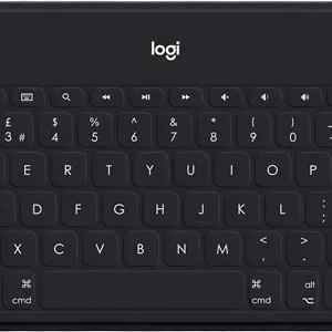 کیبورد بلوتوث بی‌سیم لاجیتک Keys-To-Go برای آیفون، آیپد، تلفن هوشمند، تبلت، اندروید، ویندوز، اپل تی وی، فوق العاده نازک، فوق العاده سبک، کلیدهای میانبر، طرح‌بندی QWERTY UK - مشکی