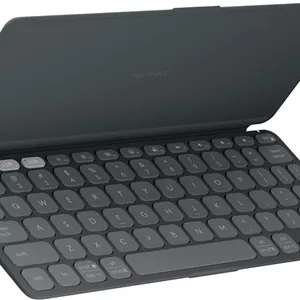 کیبورد بلوتوثی قابل حمل Logitech KEYS-to-GO 2 با پوشش داخلی، کیبورد بی‌سیم باریک و جمع و جور برای ویندوز، اندروید، لینوکس، آیپد، آیفون، مک، اپل تی‌وی - گرافیت