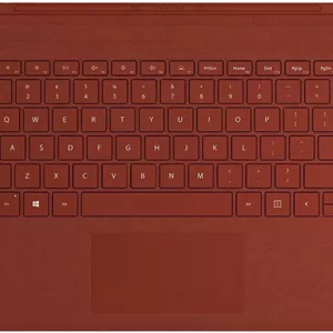 کیبورد مایکروسافت Surface GO Type Cover - لوازم جانبی Surface - با ترک‌پد، شتاب‌سنج - نور پس‌زمینه - انگلیسی - قرمز Poppy - برای Surface GO، GO 2