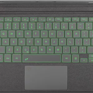 کیبورد Rii Surface Pro 7، بلوتوث 5.2، نور پس زمینه 7 رنگ، سازگار با Microsoft Surface Pro 7 Plus/6/5/4/3، خاکستری