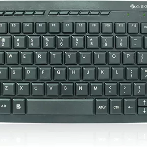 کیبورد سیم دار USB چند رسانه ای کوچک زبرونیکس ZEB-K04 با 96 کلید با روکش UV، باریک و جمع و جور، برای کامپیوتر/مک