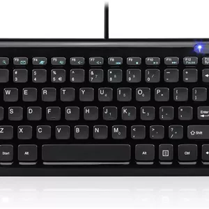کیبورد USB جمع و جور Perixx PERIBOARD-407، دارای 11 کلید چندرسانه‌ای، نصب آسان، مشکی پیانویی، طرح‌بندی UK