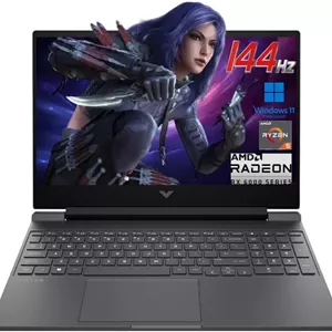 لپ تاپ گیمینگ 15.6 اینچی HP Victus با صفحه نمایش FHD 144 هرتز، AMD Ryzen 5 7535HS، رم 16 گیگابایتی DDR5، SSD 512 گیگابایتی، AMD Radeon RX 6550M، Beats RTX 2050، کیبورد با نور پس زمینه، Windows 11 Pro، نقره ای میکا
