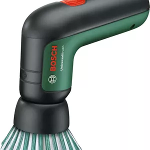 برس تمیز کننده برقی خانگی و باغ بوش Universalbrush 3.6 ولت با باتری یکپارچه، 1 کابل میکرو USB و 4 ضمیمه تمیز کننده، بسته بندی کارتنی، سبز، 06033E0000
