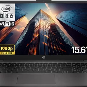 لپ تاپ تجاری HP 250 255 G10 با صفحه نمایش 15.6 اینچی FHD، پردازنده Intel Core i5-1334U (بهتر از AMD Ryzen 5 7530U)، رم 16 گیگابایتی، حافظه SSD PCIe 512 گیگابایتی برای خانه، دانشجو، وب کم، صفحه کلید عددی، ویندوز 11 پرو
