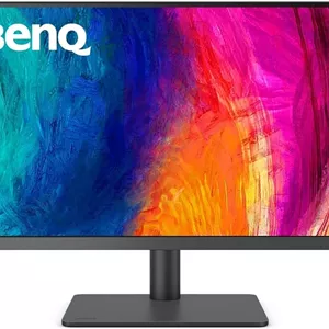 مانیتور طراح بنکیو PD2705U سایز 27 اینچ 4K با رزولوشن 3840x2160، UHD، پوشش sRGB و Rec.709، HDR10، پنل IPS، پورت USB-C (65W)، هاب USB، فناوری AQCOLOR، کالیبره شده در کارخانه، حالت CAD/CAM، کلید میانبر Puck G2، KVM، ارگونومیک، ICC Sync (خاکستری)