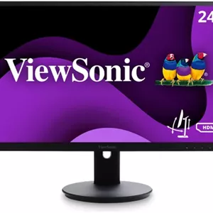 مانیتور 24 اینچی بدون حاشیه ویوسونیک VG2453 با پنل IPS و رزولوشن 1080p، طراحی ارگونومیک، دارای پورت HDMI و DisplayPort مناسب برای خانه و محل کار، مشکی