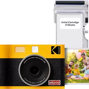 دوربین چاپ فوری و پرینتر عکس 2 در 1 KODAK Mini Shot 2 ERA 4PASS (زرد، دوربین8 برگه)