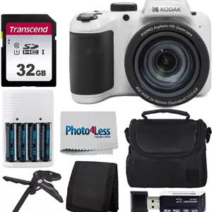 دوربین دیجیتال Kodak PIXPRO AZ405 (سفید) به همراه کارت حافظه SD 32 گیگابایتیکیفکیف کارت حافظهباتریلوازم جانبی (8 قطعه)